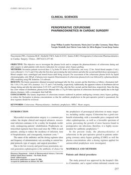 Perioperative Cefuroxime Pharmacokinetics in Cardiac Surgery