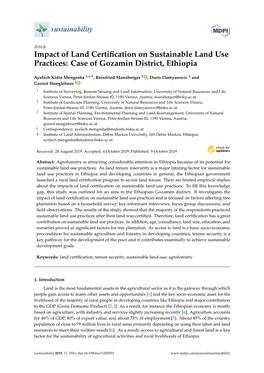 Impact of Land Certification on Sustainable Land Use Practices: Case of Gozamin District, Ethiopia