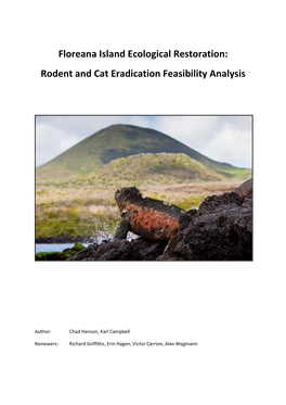 (2013) Floreana Island Ecological Restoration: Rodent and Cat Eradication Feasibility Analysis Version 6.0