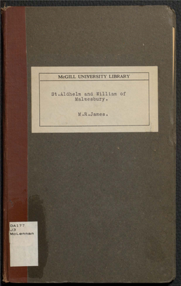 St.Aldhelm and William of Malmesbury. Mrjames