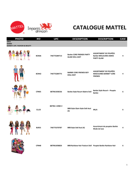 Catalogue Mattel