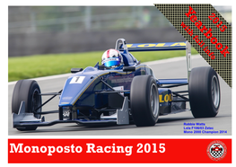 Monoposto Racing 2015 Welcome to the 2015 Monoposto Racing Season