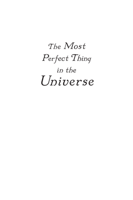 THE MOST PERFECT THING in the UNIVERSE Excerpt