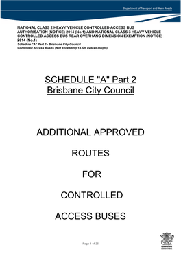Controlled Access Bus Schedule a Part 2-Brisbane City Council Routes