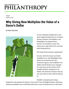 Why Giving Now Multiplies the Value of a Donor's Dollar