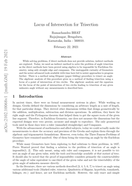 Locus of Intersection for Trisection