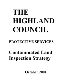 The Highland Council Contaminated Land Strategy