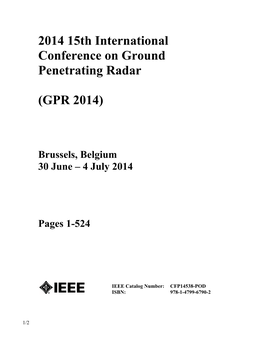 Proceedings of the 15Th International Conference on Ground Penetrating Radar