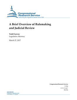 A Brief Overview of Rulemaking and Judicial Review