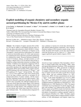 Explicit Modeling of Organic Chemistry and Secondary Organic Aerosol Partitioning for Mexico City and Its Outflow Plume