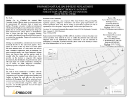 Proposed Natural Gas Pipeline Replacement Nps 20 Replacement Cherry to Bathurst Notice of Study Commencement and Open House City of Toronto, Ontario