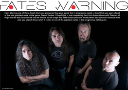 Fates Warning One of Those Bands That Once Pioneered the Great Genre