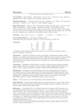 Rasvumite Kfe2s3 C 2001-2005 Mineral Data Publishing, Version 1