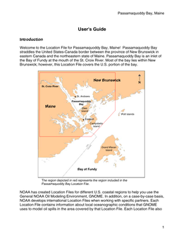 User's Guide for the GNOME Location File for Passamaquoddy