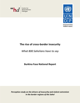 The Rise of Cross-Border Insecurity What 800 Sahelians Have To