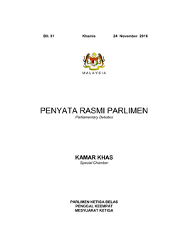 PENYATA RASMI PARLIMEN Parliamentary Debates