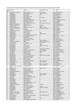 Liste Des Magasins Participants OP MES Poãªle Ã€ Pellets Du 4 Au 23