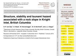 Structure, Stability and Tsunami Hazard Associated with a Rock Slope in Knight Inlet