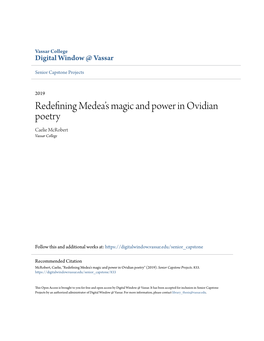 Redefining Medea's Magic and Power in Ovidian Poetry