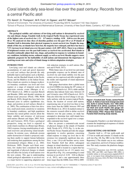 Coral Islands Defy Sea-Level Rise Over the Past Century: Records from a Central Pacific Atoll