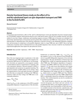 And Na-Substituted Layers on Spin-Dependent Transport and TMR