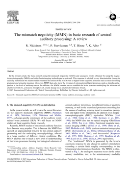 (MMN) in Basic Research of Central Auditory Processing: a Review