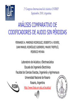 Análisis Comparativo De Codificadores De Audio Sin Pérdidas