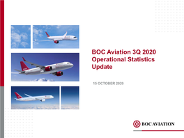 BOC Aviation 3Q 2020 Operational Statistics Update