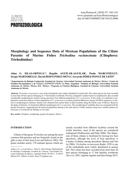 Protozoologica ACTA Doi:10.4467/16890027AP.18.012.8986 PROTOZOOLOGICA