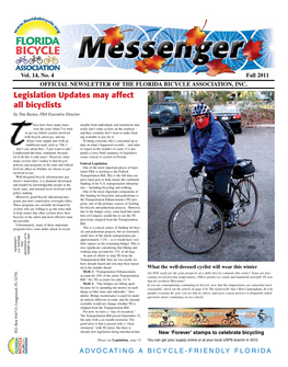 Legislation Updates May Affect All Bicyclists by Tim Bustos, FBA Executive Director