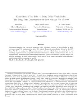 The Long-Term Consequences of the Clean Air Act of 1970∗