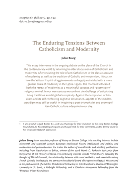 The Enduring Tensions Between Catholicism and Modernity