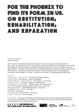 FOR the PHOENIX to FIND ITS FORM in US. on Restitution, Rehabilitation, and Reparation