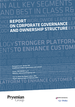 Report on Corporate Governance and Ownership Structure