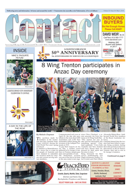 8 Wing Trenton Participates in Anzac Day Ceremony