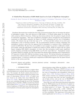 Arxiv:2007.14493V3 [Astro-Ph.EP] 22 Sep 2020