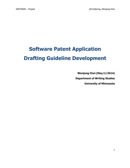 Software Patent Application Drafting Guideline Development