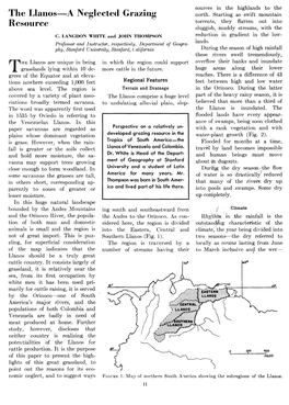 The Llanos-A Neglected Grazing Resource