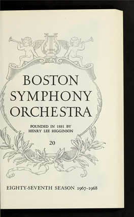 Boston Symphony Orchestra Concert Programs, Season 87, 1967-1968