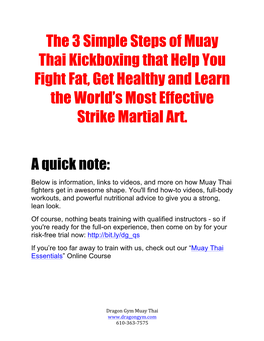 The 3 Simple Steps of Muay Thai Kickboxing That Help You Fight Fat, Get Healthy and Learn the World’S Most Effective Strike Martial Art