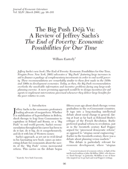 The Big Push Déjà Vu: a Review of Jeffrey Sach's the End of Poverty