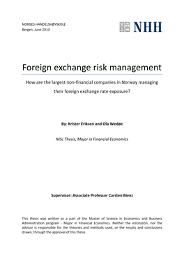 Foreign Exchange Risk Management