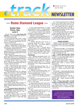 — Rome Diamond League — (64.17, 65.00, 62.53, 62.65, 64.16, 64.40); 2