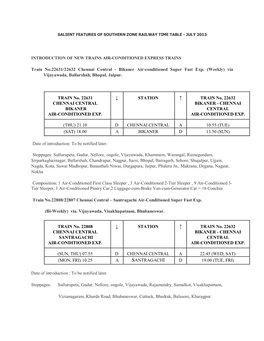 Introduction of New Trains Air-Conditioned Express Trains