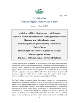 Human-Rights-Monitoring-Six Monthly-Report-2015