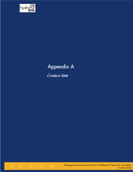 Appendix a Contact Lists