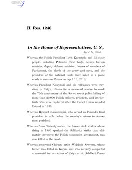 H. Res. 1246 in the House of Representatives, U