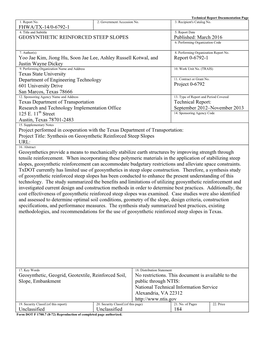 GEOSYNTHETIC REINFORCED STEEP SLOPES Published: March 2016 6