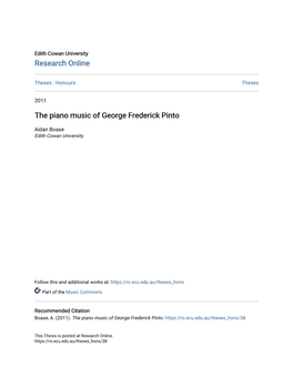 The Piano Music of George Frederick Pinto