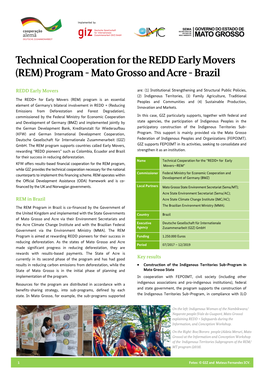 REM) Program - Mato Grosso and Acre - Brazil